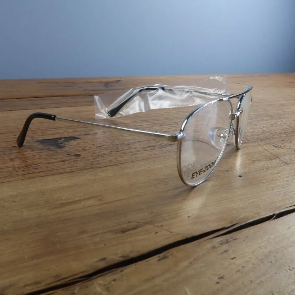 EYEZOOM GOLD FRAME 55MM UNISEX AVAITOR READING GLASSES 2.50 NWT
